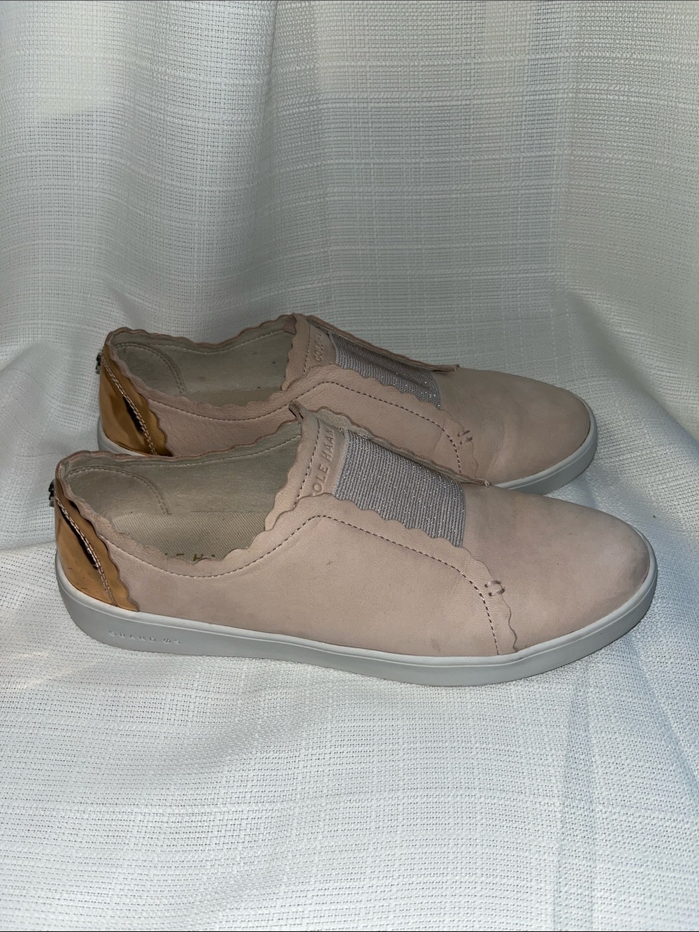 Cole Haan Pink Slip-On Sneakers with Rose Gold Heel Tab